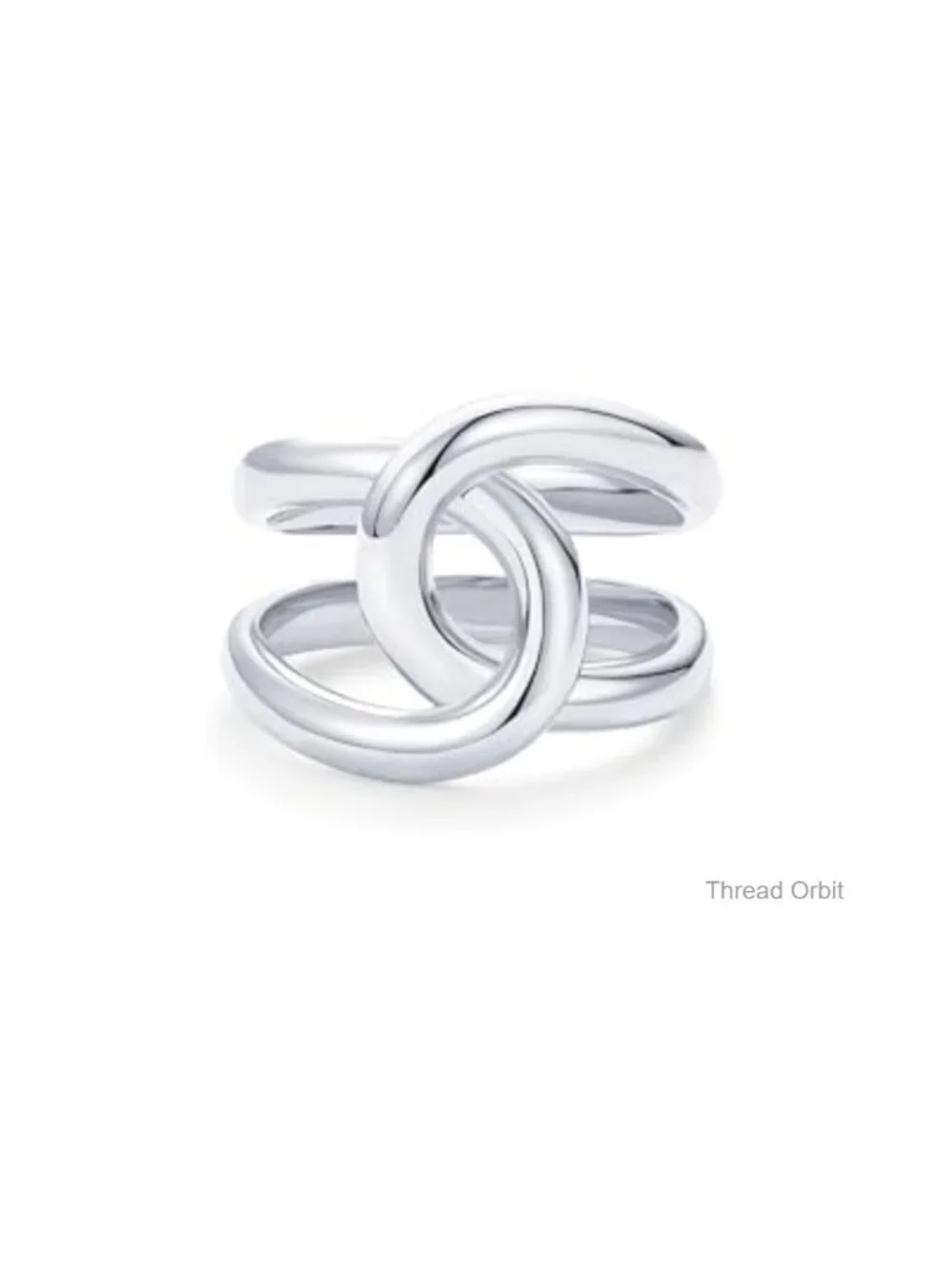14K Gold Plated Chunky Interlock Statement Ring Women Band Stackable